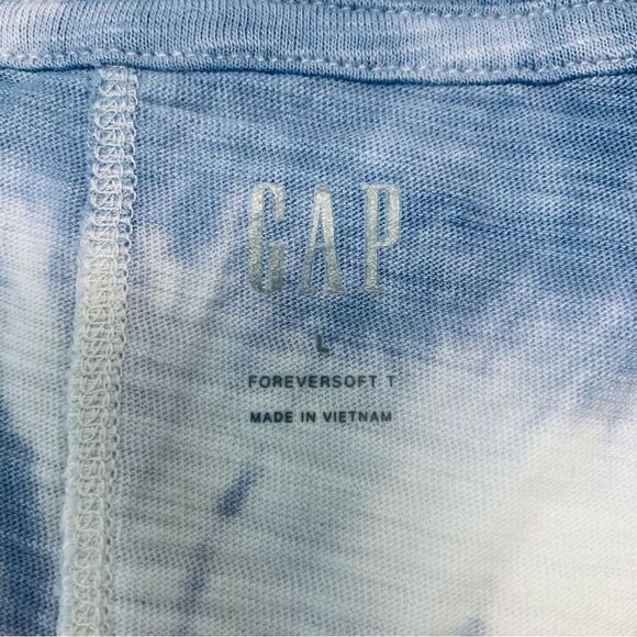 Gap Foreversoft Blue and White Tie Dye T-Shirt - Picture 10 of 12